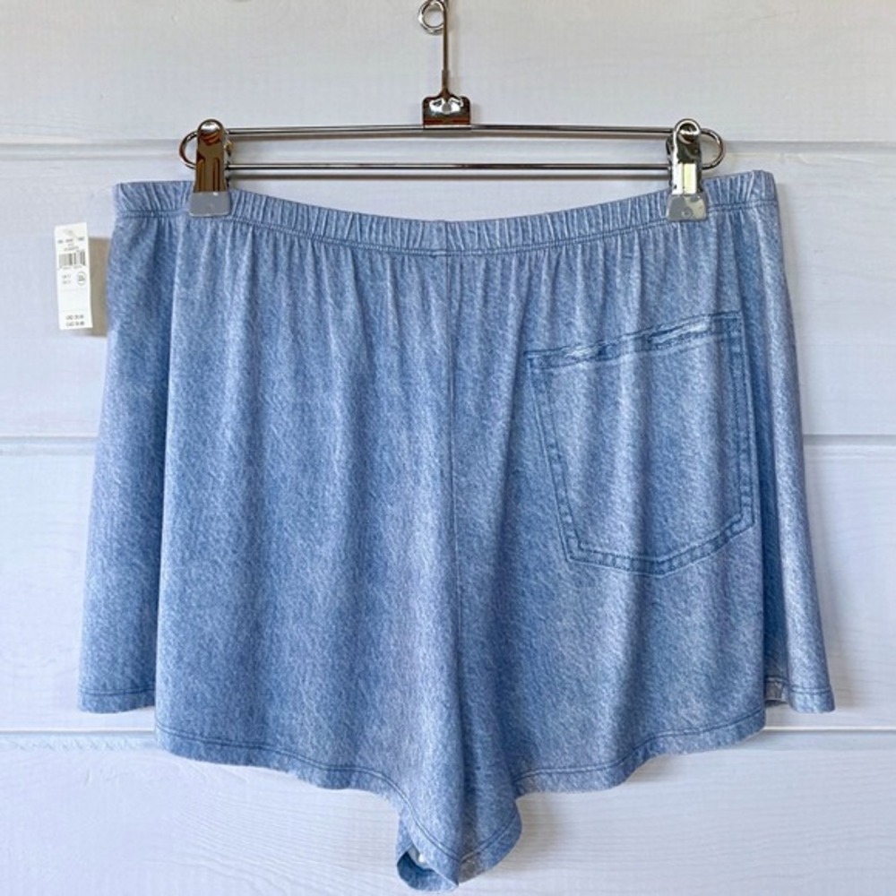 AE Aerie REAL SOFT Comfy COOLING Pajama Shorts Boxer Sleep Lounge XL Denim Print - Picture 8 of 12